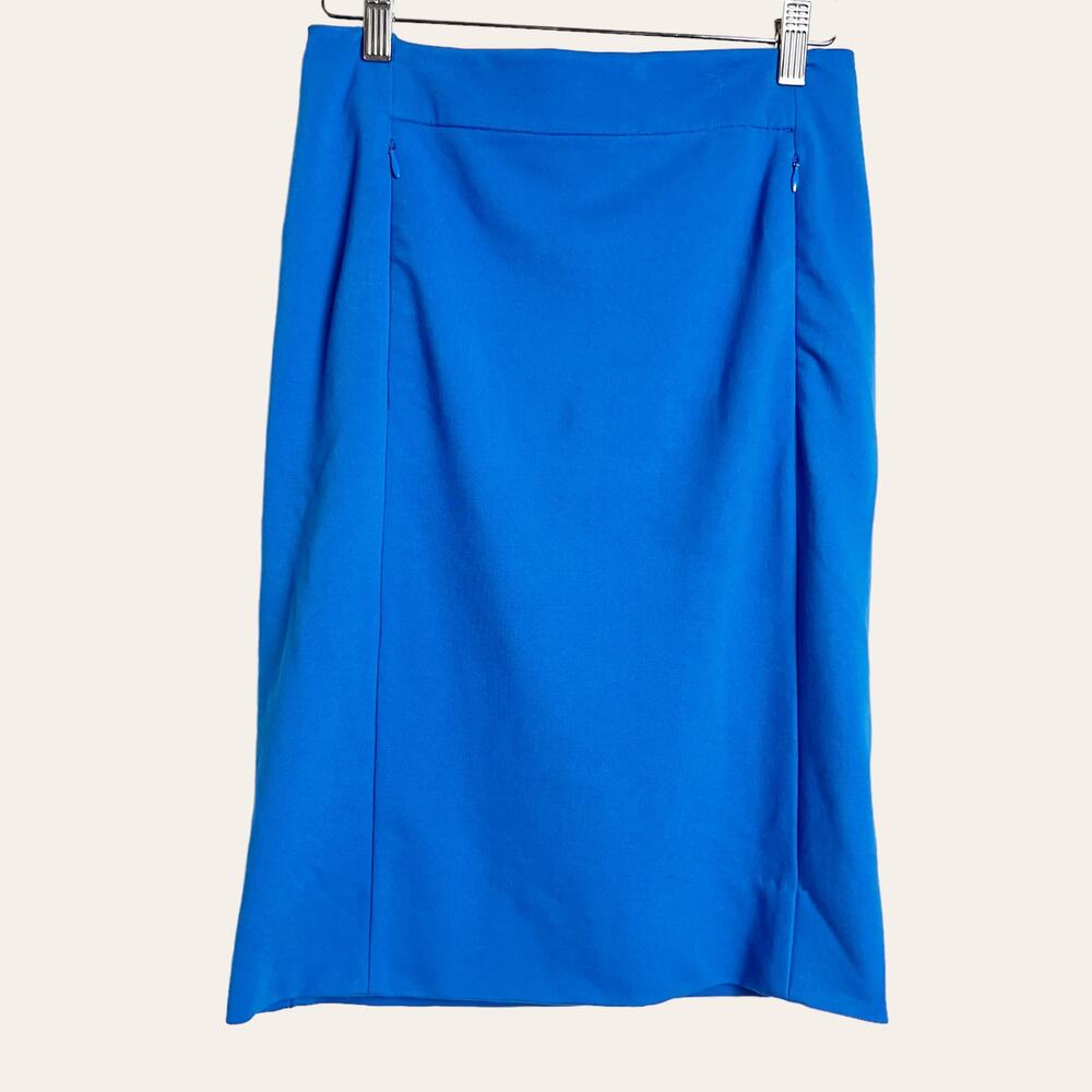 Diane Von Furstenberg Solid Blue Straight Pencil Skirt Size 6